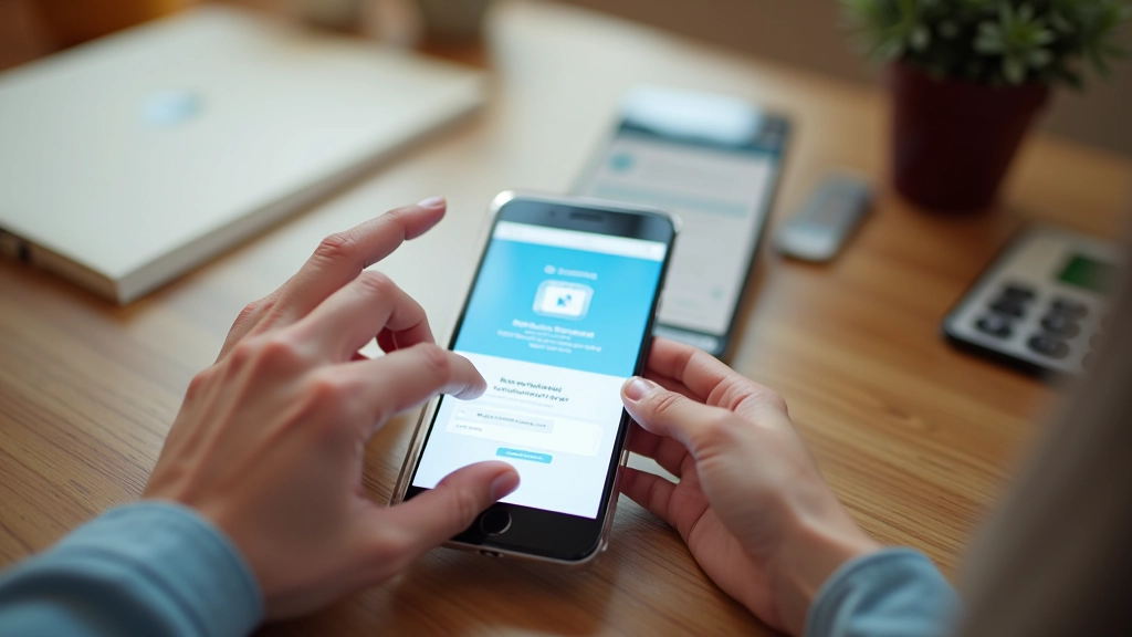 Naudotojo sąsaja mobiliajame telefone rodo greitą, aiškų turinio užkrovimą